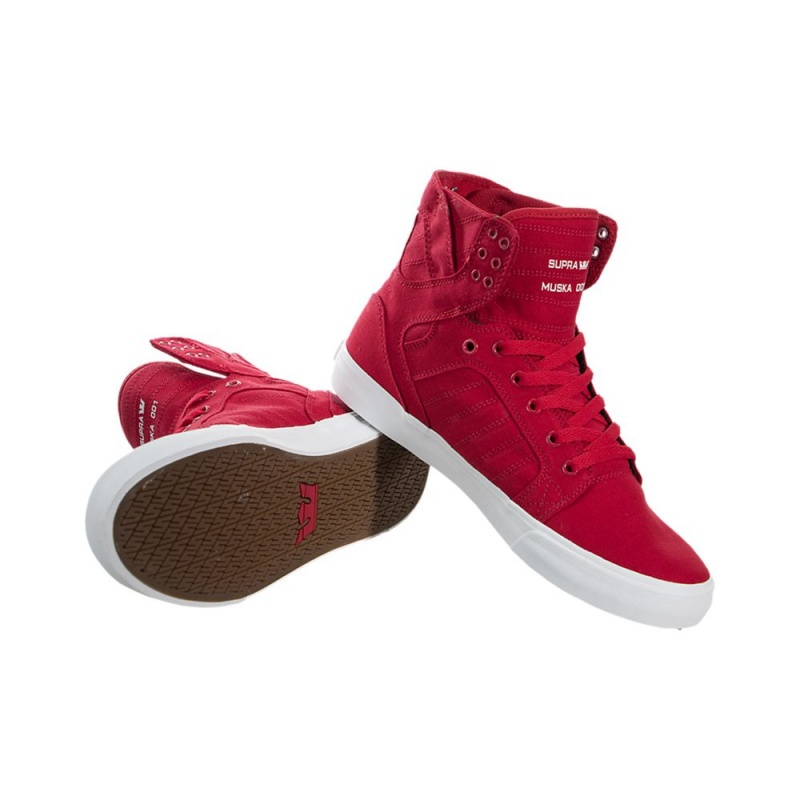 Cano Alto Supra SkyTop Masculino Vermelhas | VMIDX4827