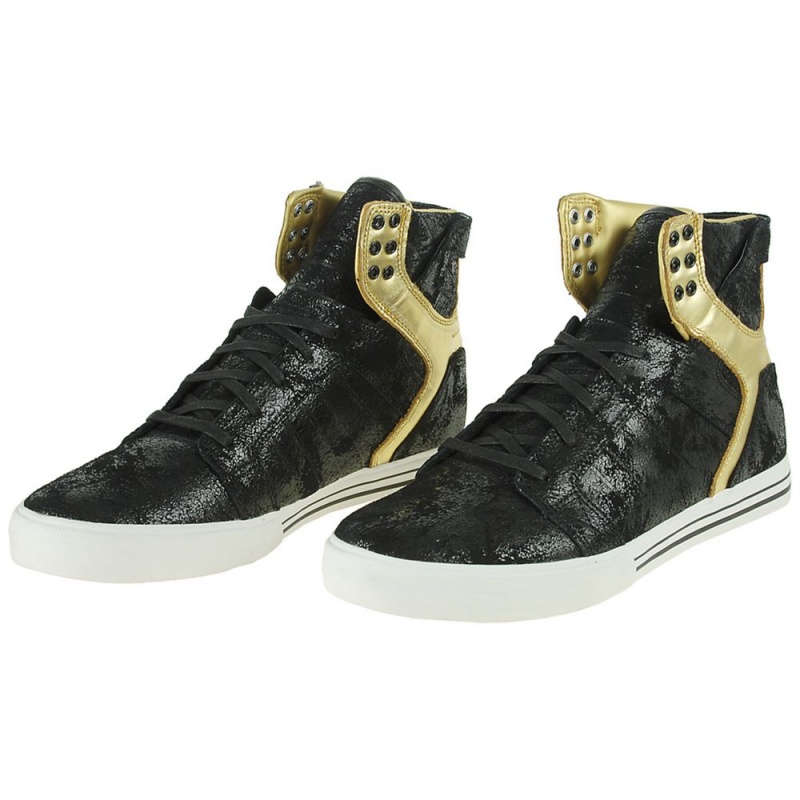 Cano Alto Supra SkyTop NS Feminino Pretas Douradas | SDMAI1750