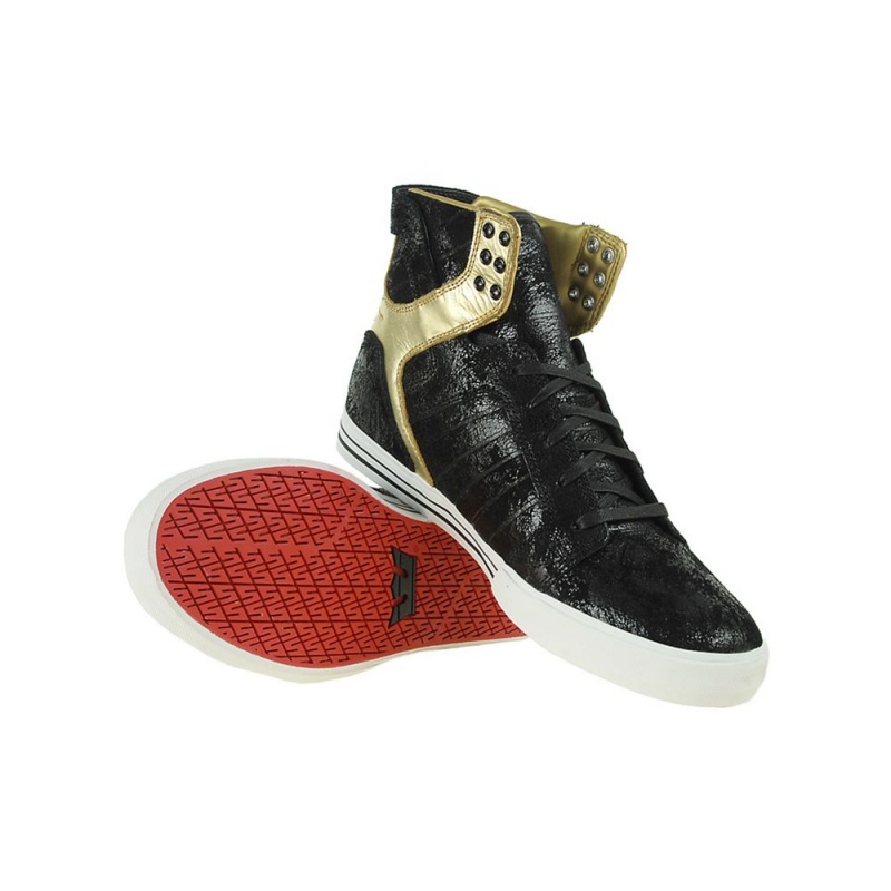 Cano Alto Supra SkyTop NS Feminino Pretas Douradas | SDMAI1750