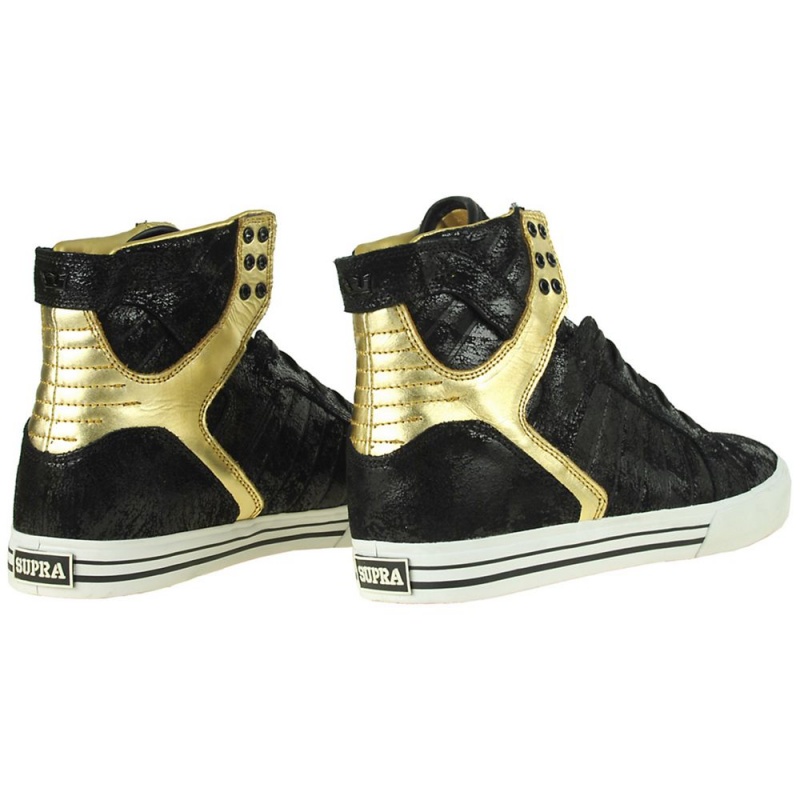 Cano Alto Supra SkyTop NS Feminino Pretas Douradas | SDMAI1750