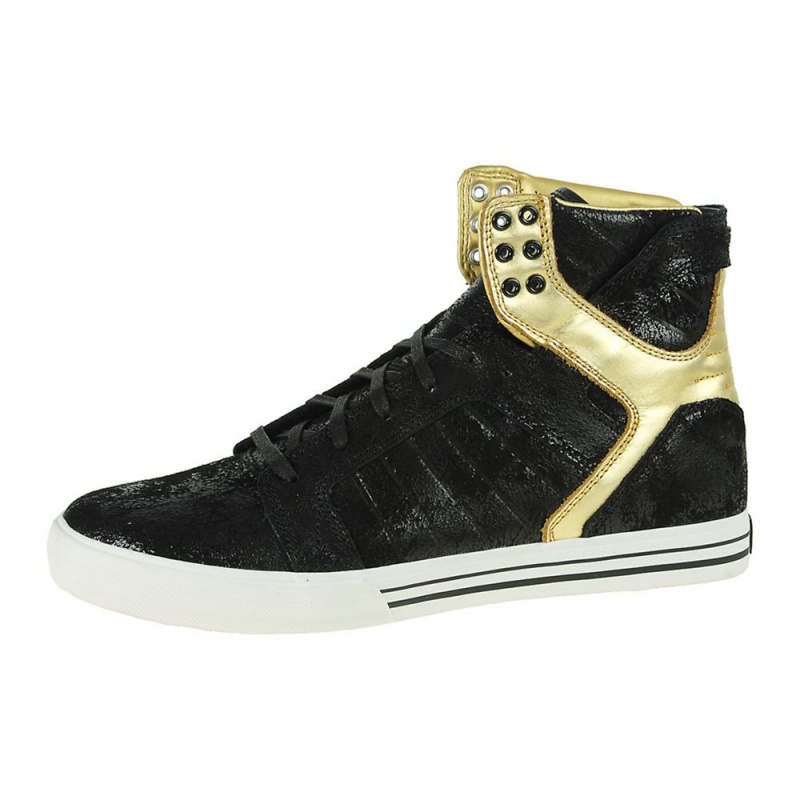 Cano Alto Supra SkyTop NS Feminino Pretas Douradas | SDMAI1750