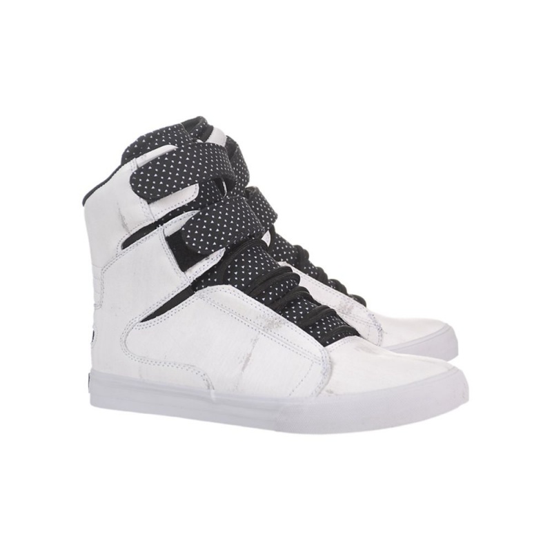 Cano Alto Supra Society Feminino Branco Pretas | JEBMA0732