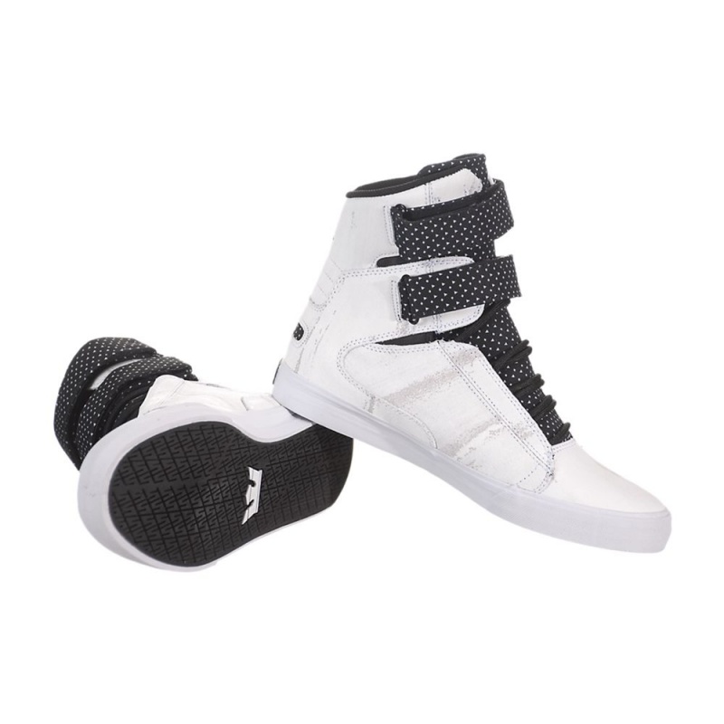 Cano Alto Supra Society Feminino Branco Pretas | JEBMA0732