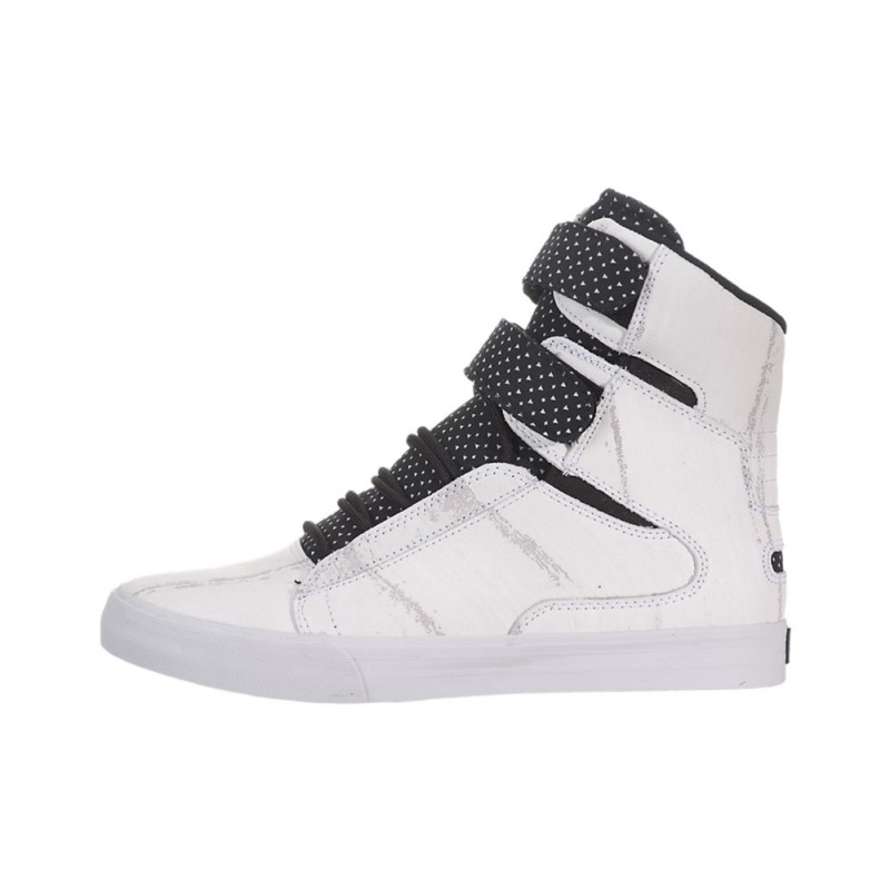 Cano Alto Supra Society Feminino Branco Pretas | JEBMA0732