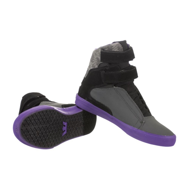 Cano Alto Supra Society Feminino Cinzentas Pretas | RBSEG5370