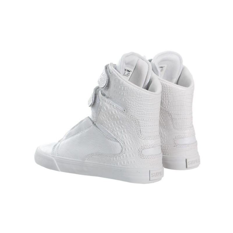 Cano Alto Supra Society II Feminino Branco Cinzentas | QMWAR6420