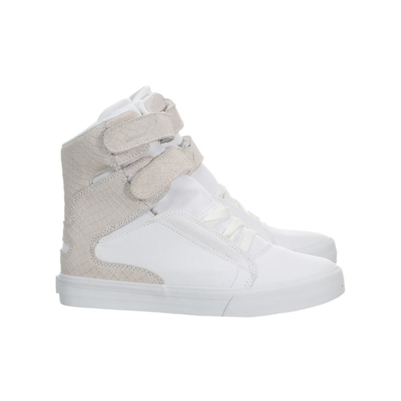 Cano Alto Supra Society II Feminino Branco Cinzentas | XCHDQ0341