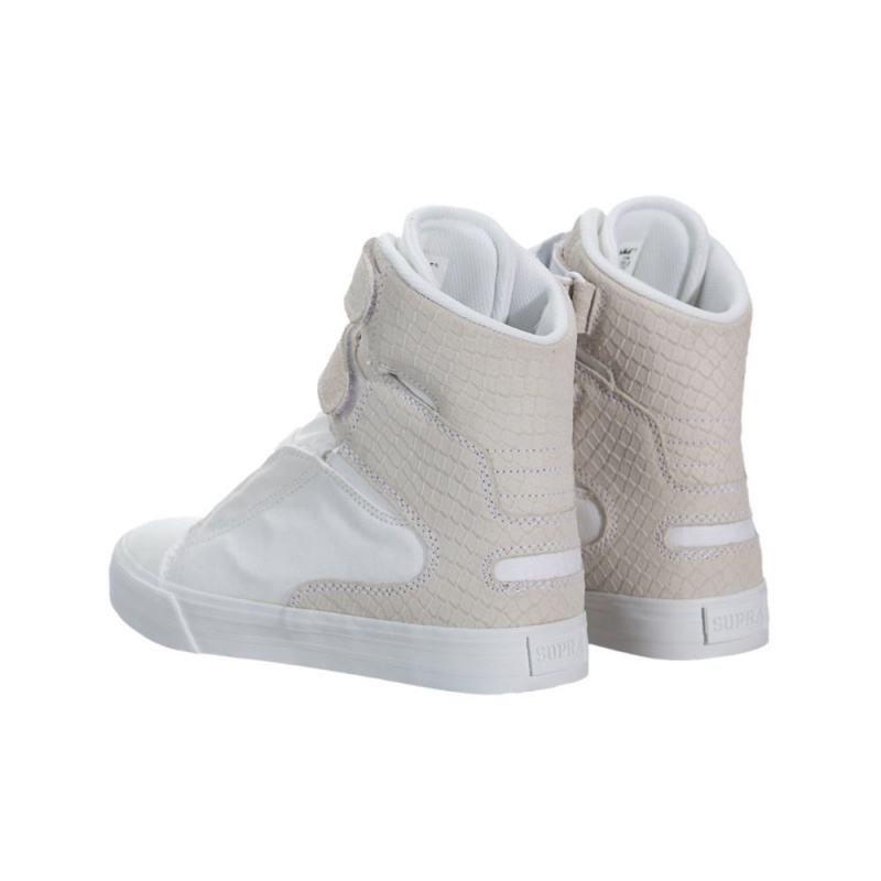 Cano Alto Supra Society II Feminino Branco Cinzentas | XCHDQ0341