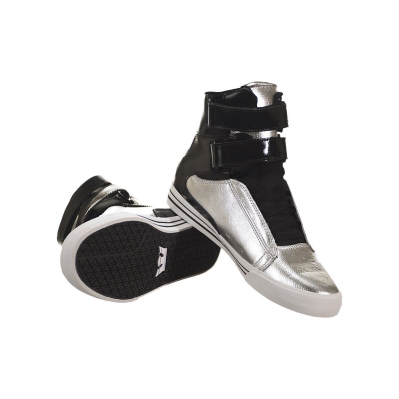 Cano Alto Supra Society II Feminino Pretas Prateadas | LJSIN2846