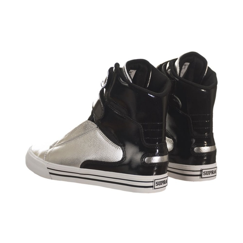 Cano Alto Supra Society II Feminino Pretas Prateadas | LJSIN2846