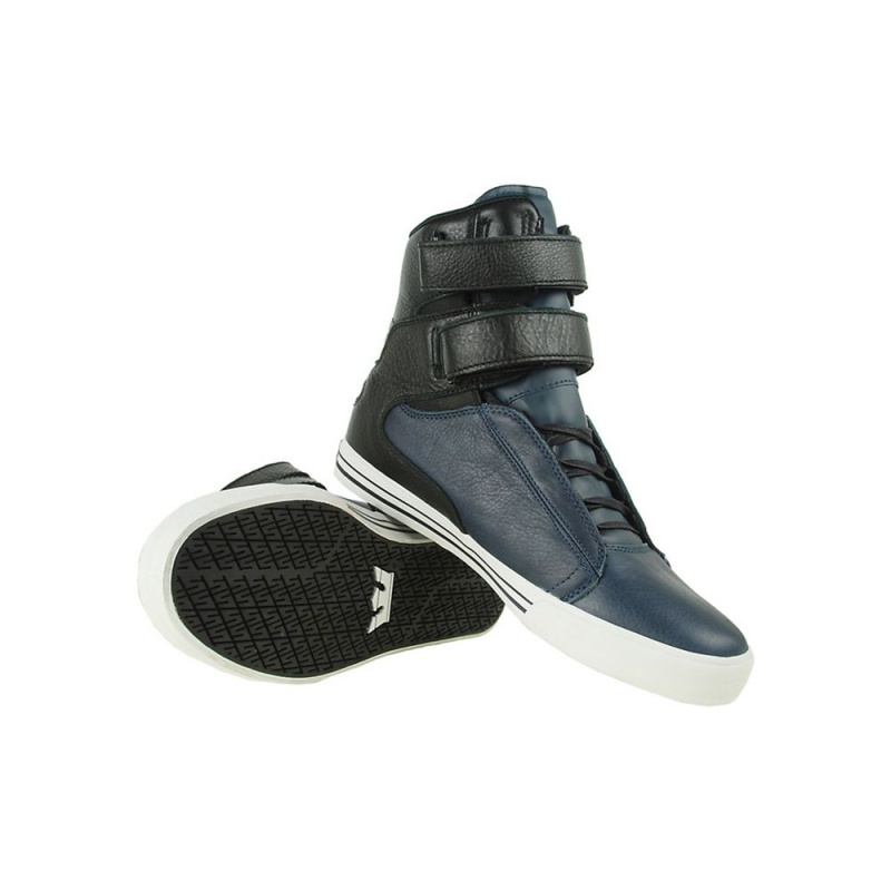 Cano Alto Supra TK Society Masculino Azul Marinho Pretas | JVTFU4396