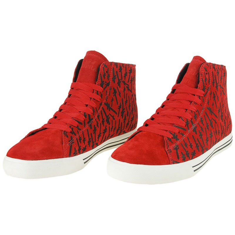 Cano Alto Supra Thunder High Feminino Vermelhas | YJFUC1402