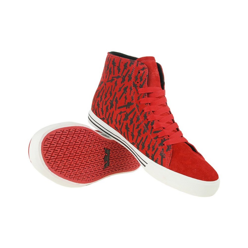 Cano Alto Supra Thunder High Feminino Vermelhas | YJFUC1402