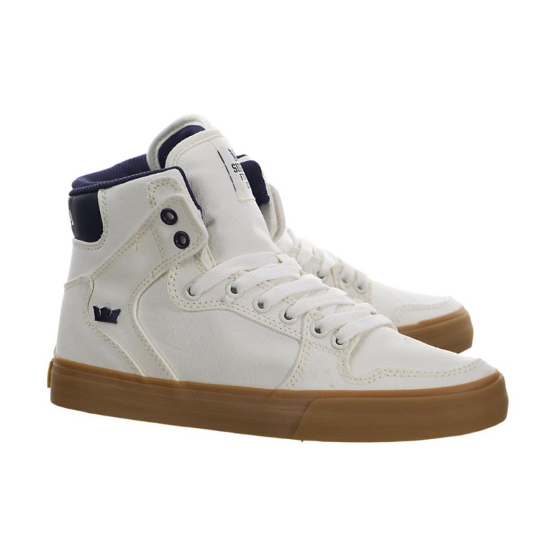 Cano Alto Supra Vaider Feminino Branco Azuis | IBZFY4387