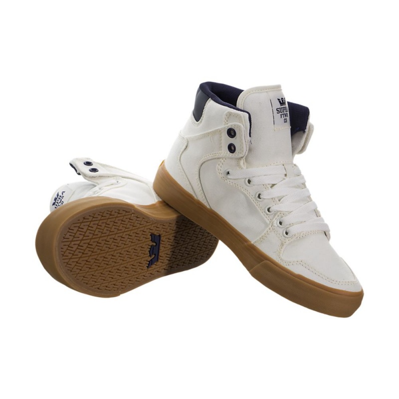 Cano Alto Supra Vaider Feminino Branco Azuis | IBZFY4387