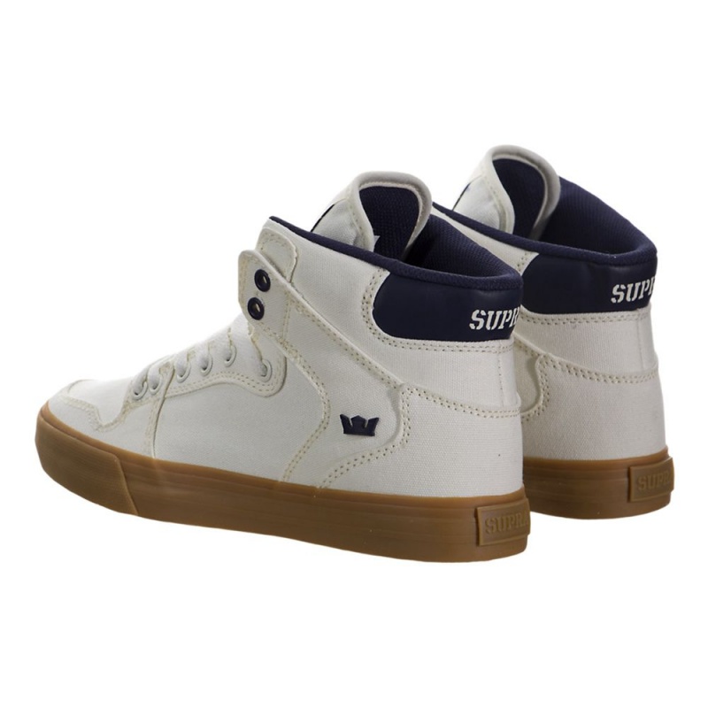 Cano Alto Supra Vaider Feminino Branco Azuis | IBZFY4387