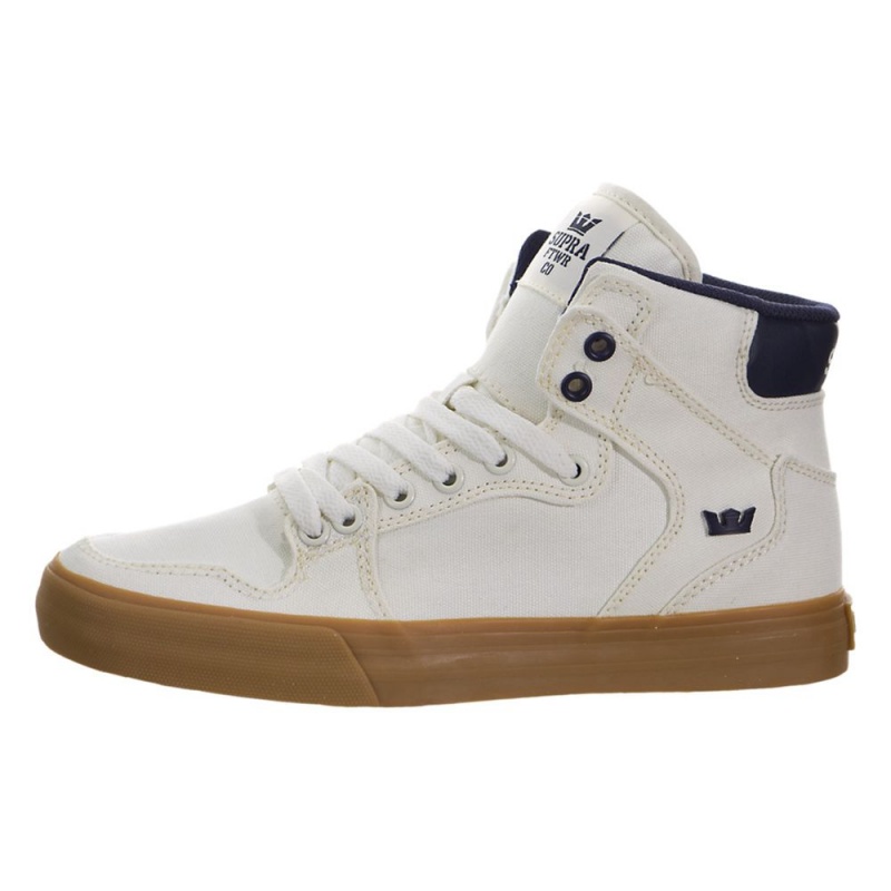 Cano Alto Supra Vaider Feminino Branco Azuis | IBZFY4387