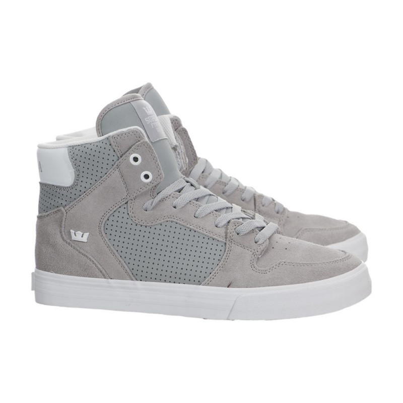 Cano Alto Supra Vaider Feminino Cinzentas Branco | QWJRP8493