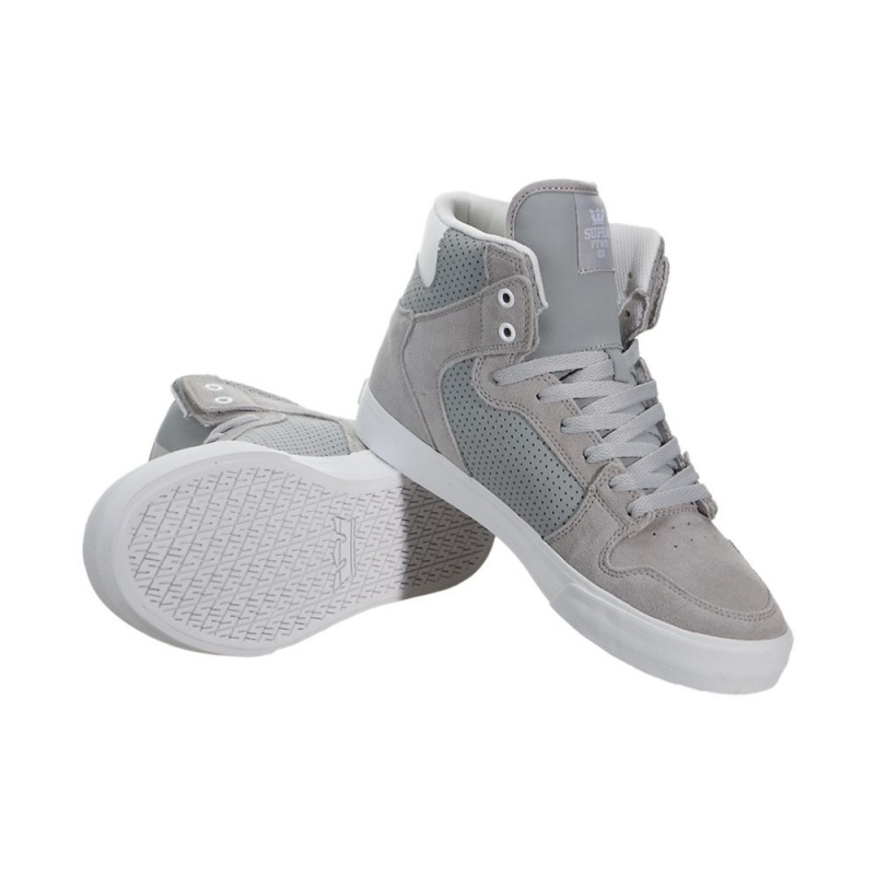 Cano Alto Supra Vaider Feminino Cinzentas Branco | QWJRP8493