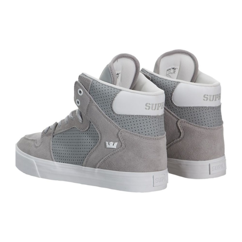 Cano Alto Supra Vaider Feminino Cinzentas Branco | QWJRP8493