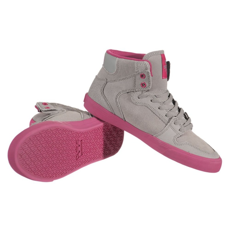 Cano Alto Supra Vaider Feminino Cinzentas Rosa | FXSVP1586