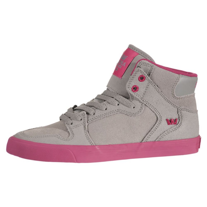 Cano Alto Supra Vaider Feminino Cinzentas Rosa | FXSVP1586