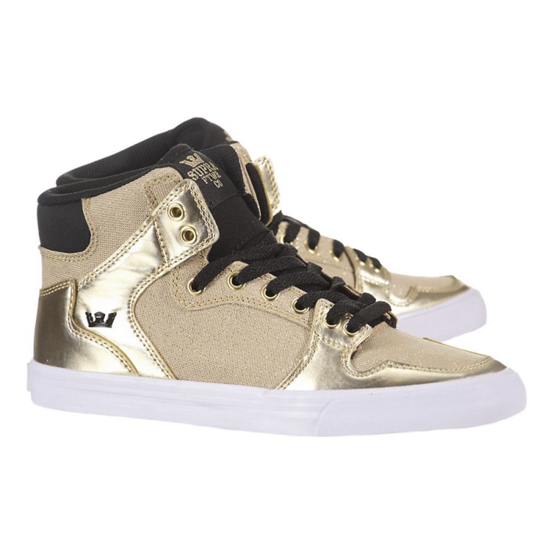 Cano Alto Supra Vaider Feminino Douradas | OQYZA9350