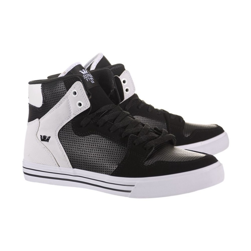 Cano Alto Supra Vaider Feminino Pretas Branco | XKZCG0465