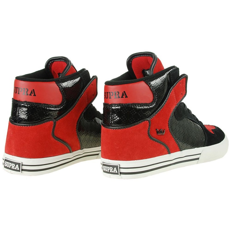 Cano Alto Supra Vaider Feminino Pretas Vermelhas | XCLGP7045