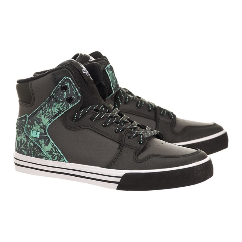 Cano Alto Supra Vaider Feminino Pretas Verdes | VJPLT6821