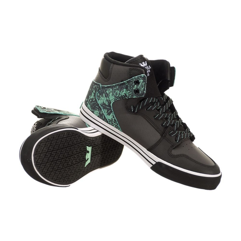 Cano Alto Supra Vaider Feminino Pretas Verdes | VJPLT6821