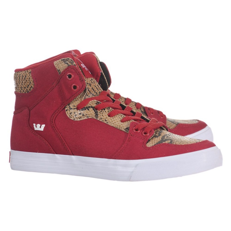 Cano Alto Supra Vaider Feminino Vermelhas Marrom | XPSKQ7652