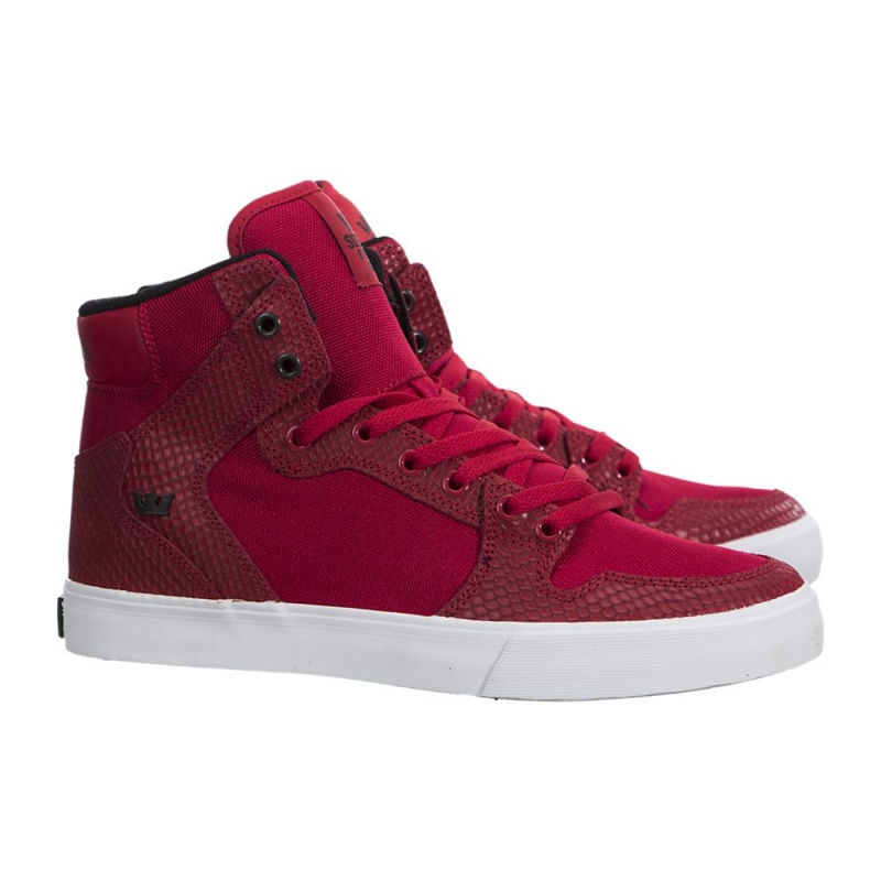 Cano Alto Supra Vaider Feminino Vermelhas | YQKRT6952