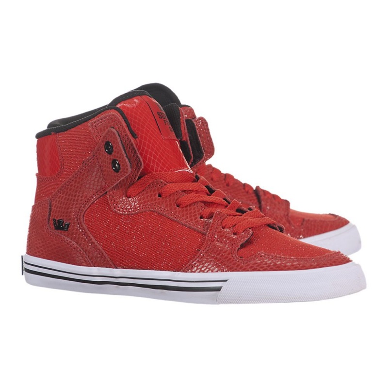 Cano Alto Supra Vaider Feminino Vermelhas | ZOEPM1729