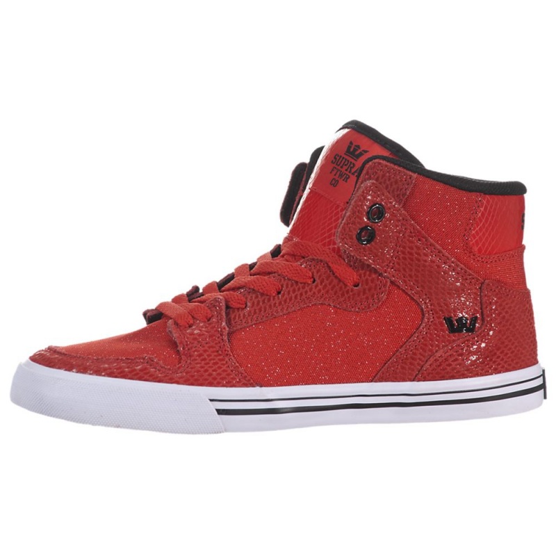 Cano Alto Supra Vaider Feminino Vermelhas | ZOEPM1729