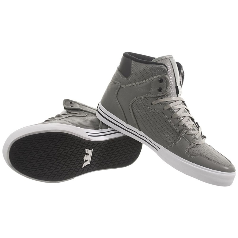 Cano Alto Supra Vaider Masculino Cinzentas | FAQHO9102