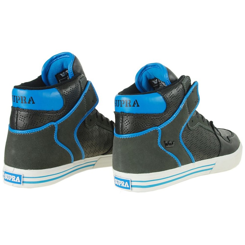 Cano Alto Supra Vaider Masculino Pretas Azuis | KOAQG9723