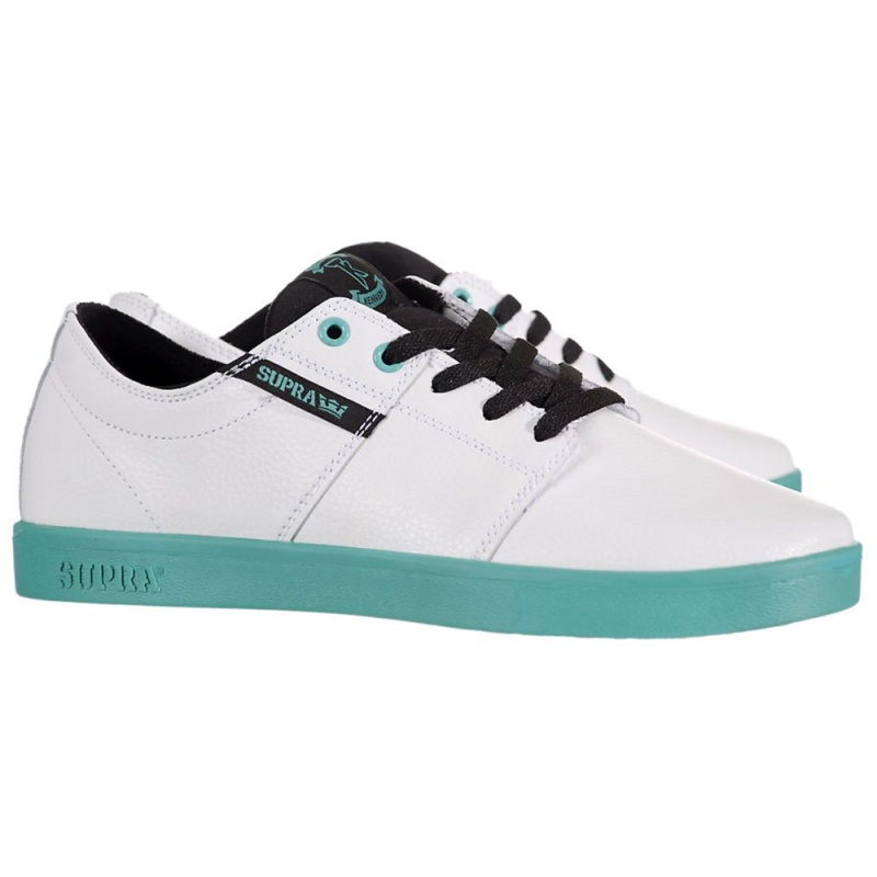 Cano Baixo Supra Stacks Feminino Branco | IVSJO2346