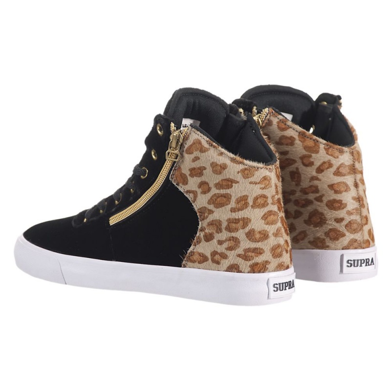 Tenis Skate Supra Cuttler Feminino Pretas Leopardo | AIPXJ2693