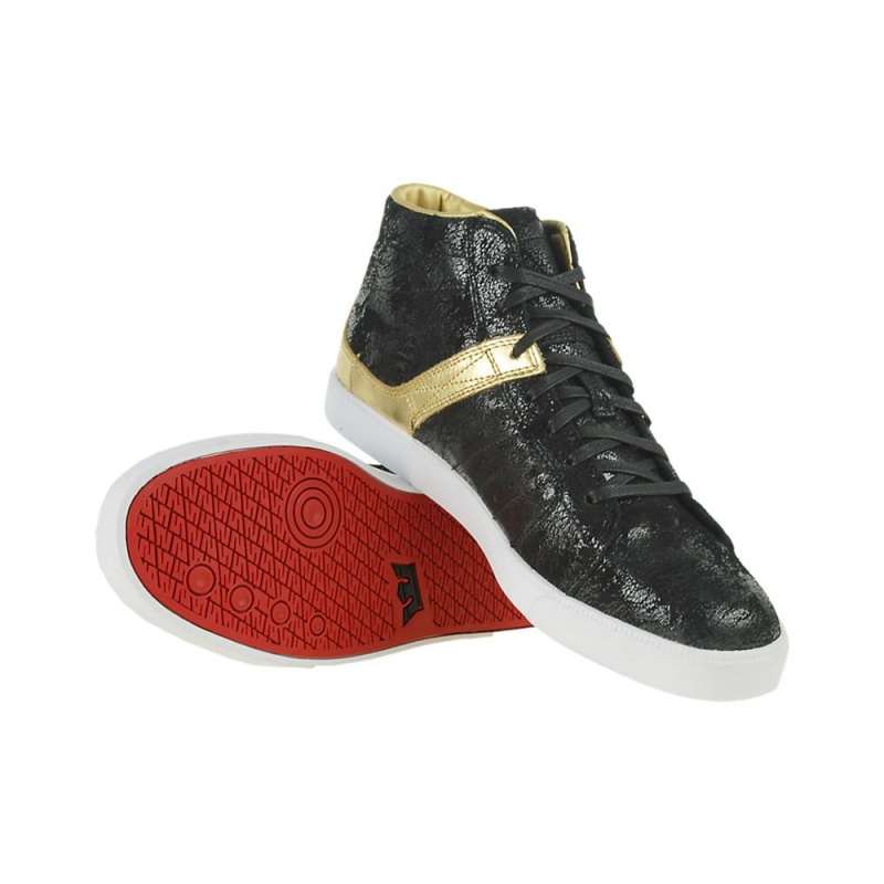 Tenis Skate Supra Indy NS Feminino Pretas Douradas | MDQRX0958