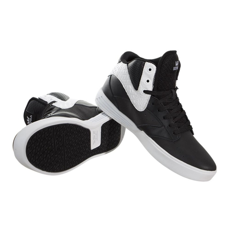 Tenis Skate Supra Khan Feminino Pretas Branco | JLDSV4960