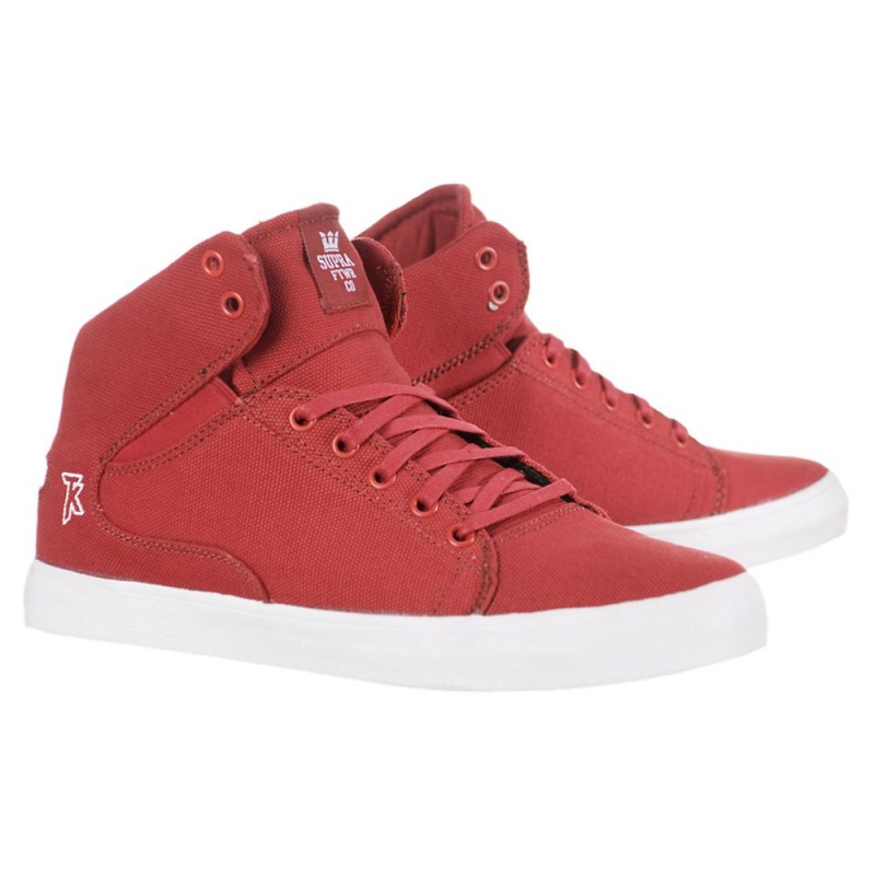 Tenis Skate Supra Society Medio Feminino Vermelhas | JOZHM1458