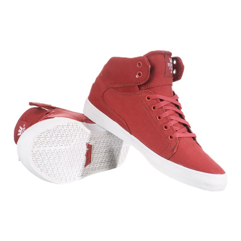 Tenis Skate Supra Society Medio Feminino Vermelhas | JOZHM1458