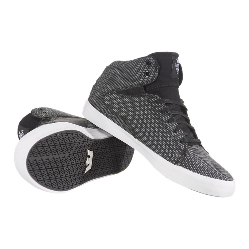 Tenis Skate Supra Society Medio Feminino Pretas Branco | QAIKB7590