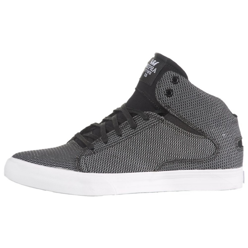 Tenis Skate Supra Society Medio Feminino Pretas Branco | QAIKB7590